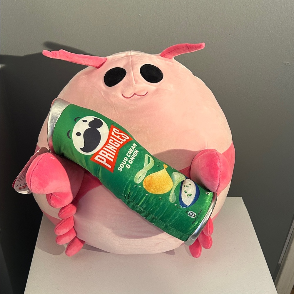 Pink Stuffed Animal with Snack Plush
